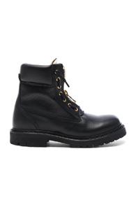 Balmain Leather Taiga Boots In Black