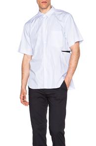Comme Des Garcons Homme Plus Broad Stripe Cut Shirt In Blue,stripes