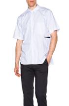 Comme Des Garcons Homme Plus Broad Stripe Cut Shirt In Blue,stripes