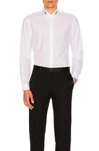 Neil Barrett Thunderbolt Collar Shirt In White