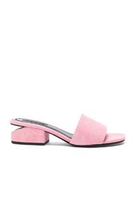 Alexander Wang Suede Lou Slides In Pink