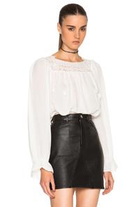 Saint Laurent Peasant Blouse In White