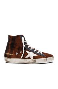 Golden Goose Velvet Francy Sneakers In Ombre & Tie Dye,brown