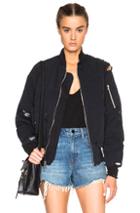 Unravel Fwrd Exclusive Destroyed Twill Bomber Jacket In Black