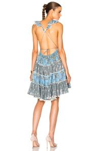Zimmermann Caravan Tiered Sun Dress In Blue,floral
