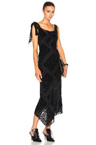 Maison Margiela Printed Devore Gown In Black