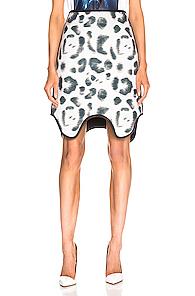 Calvin Klein 205w39nyc Leopard Skirt In White