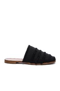 Avec Moderation Grosgrain Fringe Sandals In Black
