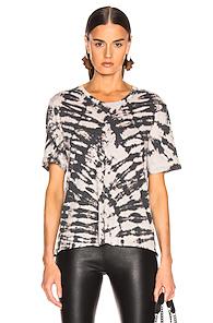 Raquel Allegra Boyfriend Tee In Black,ombre & Tie Dye