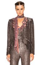 Rodarte Hand Beaded Peplum Jacket In Purple,metallics