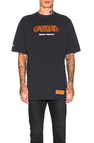 Heron Preston Style Tee In Blue,orange