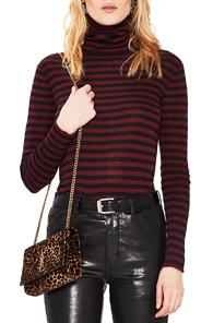 Saint Laurent Small Leopard Print Velvet Monogramme Kate Chain Bag In Brown