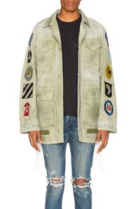 Off-white Patches Field Jacket In Green