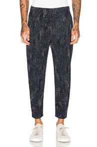 Issey Miyake Homme Plisse Sashiko Pants In Abstract,blue