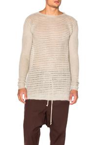 Rick Owens Oversized Roundneck Top In Gray