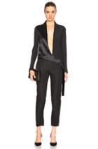 Dion Lee Silk Satin Belted Shell Jacket In Black