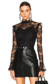 Nicholas Thalia Lace Ruffle Top In Black