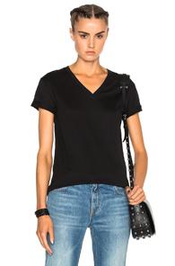 T By Alexander Wang Super Fine V Neck Tee In Black