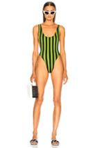 Norma Kamali Marissa One Piece In Green,stripes