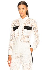 Calvin Klein 205w39nyc Cotton Viscose Lace Jacket In Neutrals,white