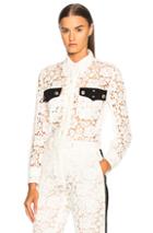 Calvin Klein 205w39nyc Cotton Viscose Lace Jacket In Neutrals,white