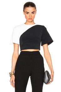 David Koma Contrast Crop Top In Black,white