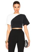 David Koma Contrast Crop Top In Black,white