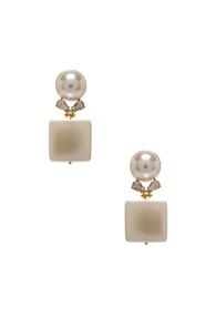Lele Sadoughi Stone Starlet Earrings In White