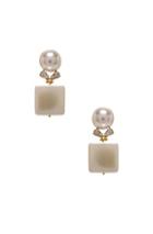 Lele Sadoughi Stone Starlet Earrings In White