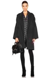 Helmut Lang Double Face Wool Cape In Gray