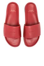Buscemi Classic Leather Slide Sandals In Red