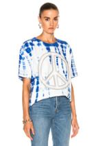 Acne Studios Niagara Peace Tee In Blue,ombre & Tie Dye,white