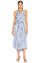 Tibi Cami Ruffle Jumpsuit In Blue