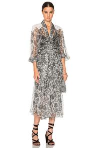 Zimmermann Empire Filigree Dress In Black,floral,metallics