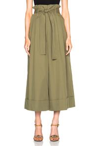 Adam Lippes Paper Bag Gaucho Pants In Green