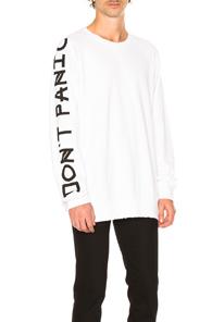 Baja East Don't Panic French Terry Sweatshirt In White