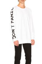 Baja East Don't Panic French Terry Sweatshirt In White