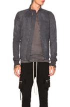 Rick Owens Leather Intarsia In Gray