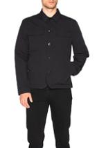 Helmut Lang Textured Cotton Linen Patch Pocket Jacket In Black