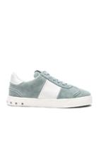 Valentino Suede Fly Crew Sneakers In Blue