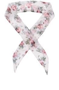Saint Laurent Grunge Roses Scarf In White,floral
