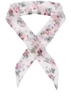 Saint Laurent Grunge Roses Scarf In White,floral