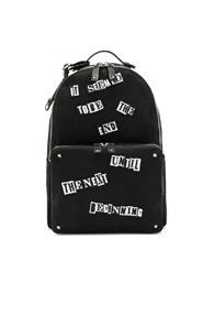 Valentino Printed Backpack In Black