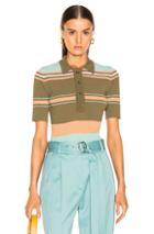 Sies Marjan Rory Collared Sweater In Green,stripes