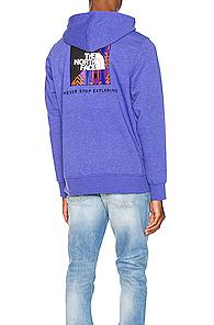 The North Face Black Rage Red Box Pullover Hoodie In Purple