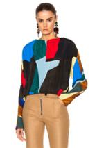 Marni Viscose Cannette Crew Neck Blouse In Abstract