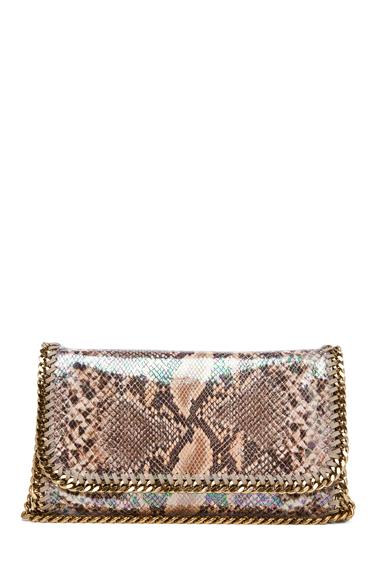 Stella Mccartney Falabella Oleografic Python Clutch In Animal Print