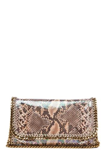 Stella Mccartney Falabella Oleografic Python Clutch In Animal Print