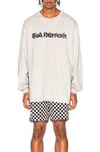 Gosha Rubchinskiy Oversized Long Sleeve Logo Tee In Gray