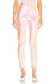 Balmain Sequin Leggings In Pink,white